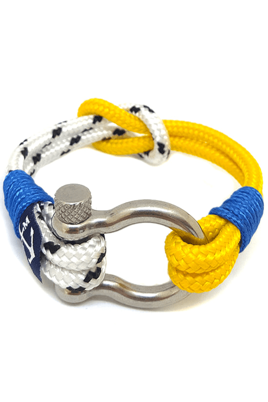 Yellow and White Shackle Nautical Bracelet