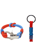 Adjustable Shackle Blue-Red Nautical Bracelet & Keychain